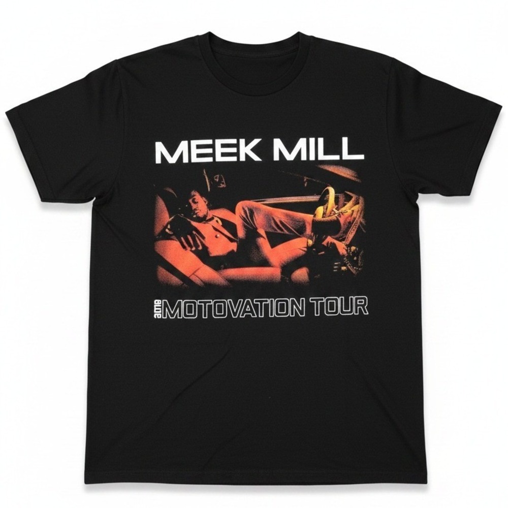 Meek Mill 2019 The Motovation Tour Graphic T-Shirt, Mens Medium, Hip Hop Tee
